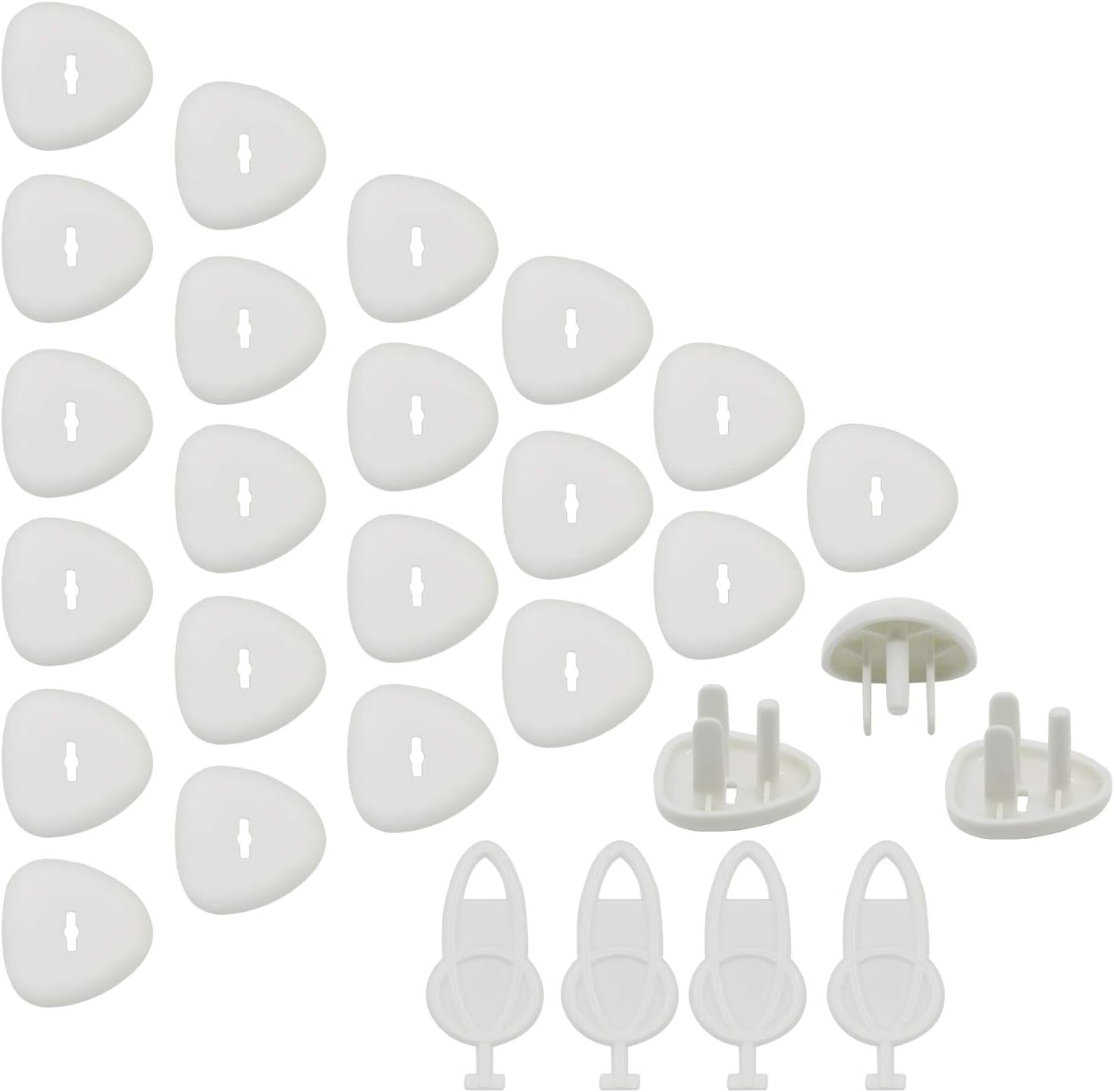 Child Safety Outlet Plug Covers Kit: Baby Proofing Electric Protector Caps, includes 24 Plugs and 4 Keys for Secure Home Environment.