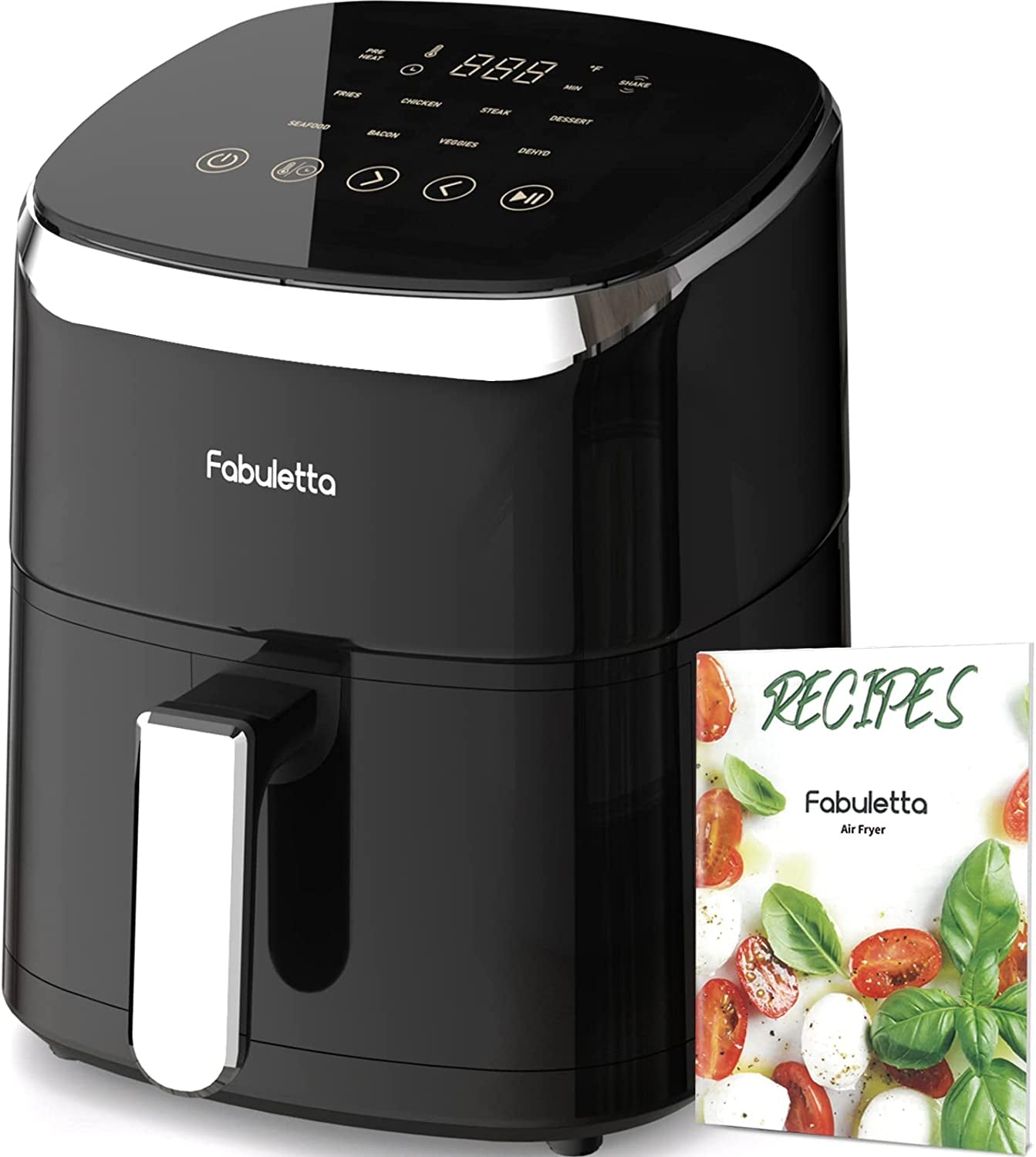 Compact 4QT Air Fryer with 9 Customizable Smart Cooking Programs - Features Shake Reminder, 450°F Digital Temperature Control, Tempered Glass Display, Dishwasher-Safe & Nonstick Components; Suitable for 2-4 People. Available in Black 