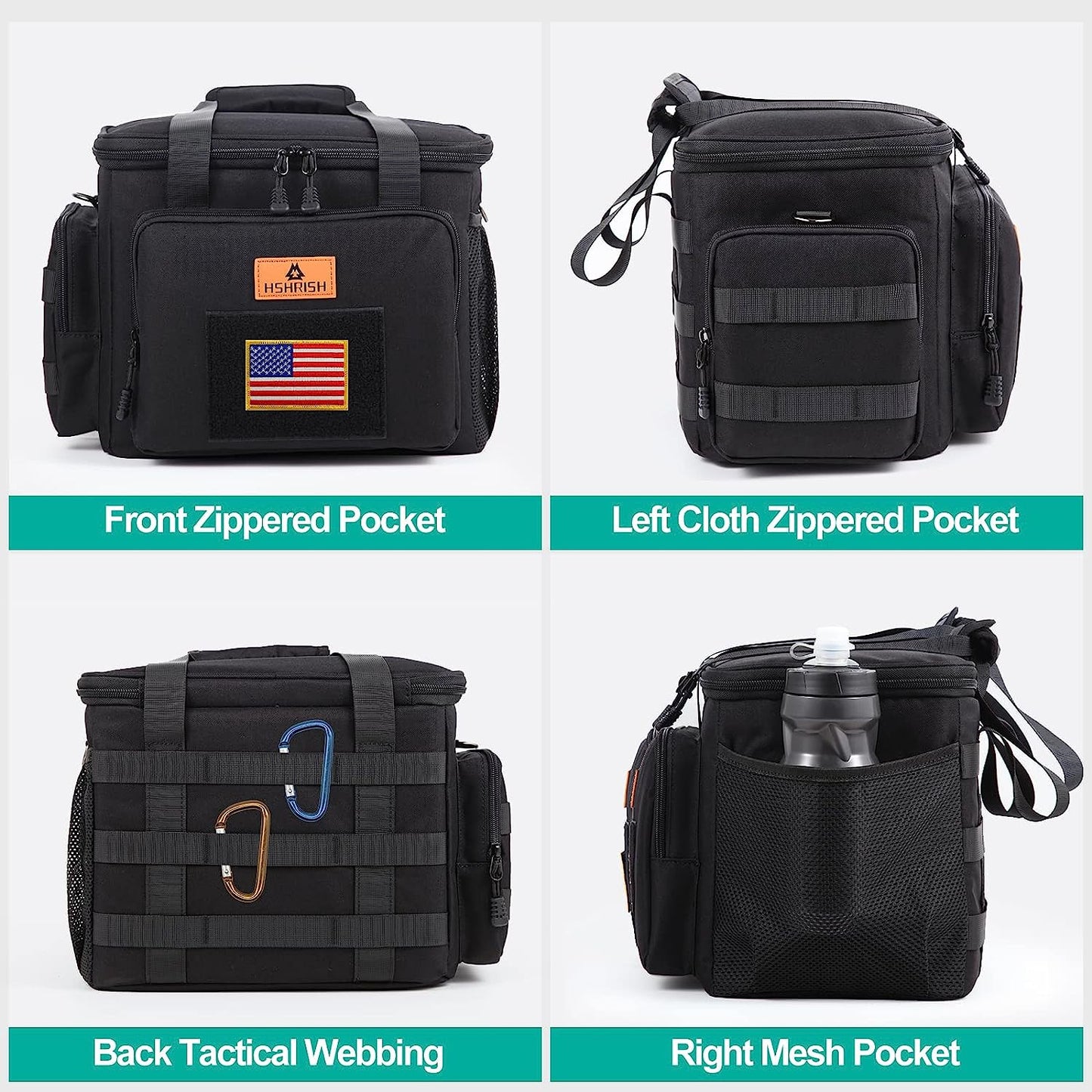 Heavy-Duty Insulated Lunch Bag with Shoulder Strap - 12L Capacity. Leakproof and Durable Tactical Lunch Box for Men. Ideal for Work, Shifts, Camping, Outdoor Adventures, and Day Trips.
