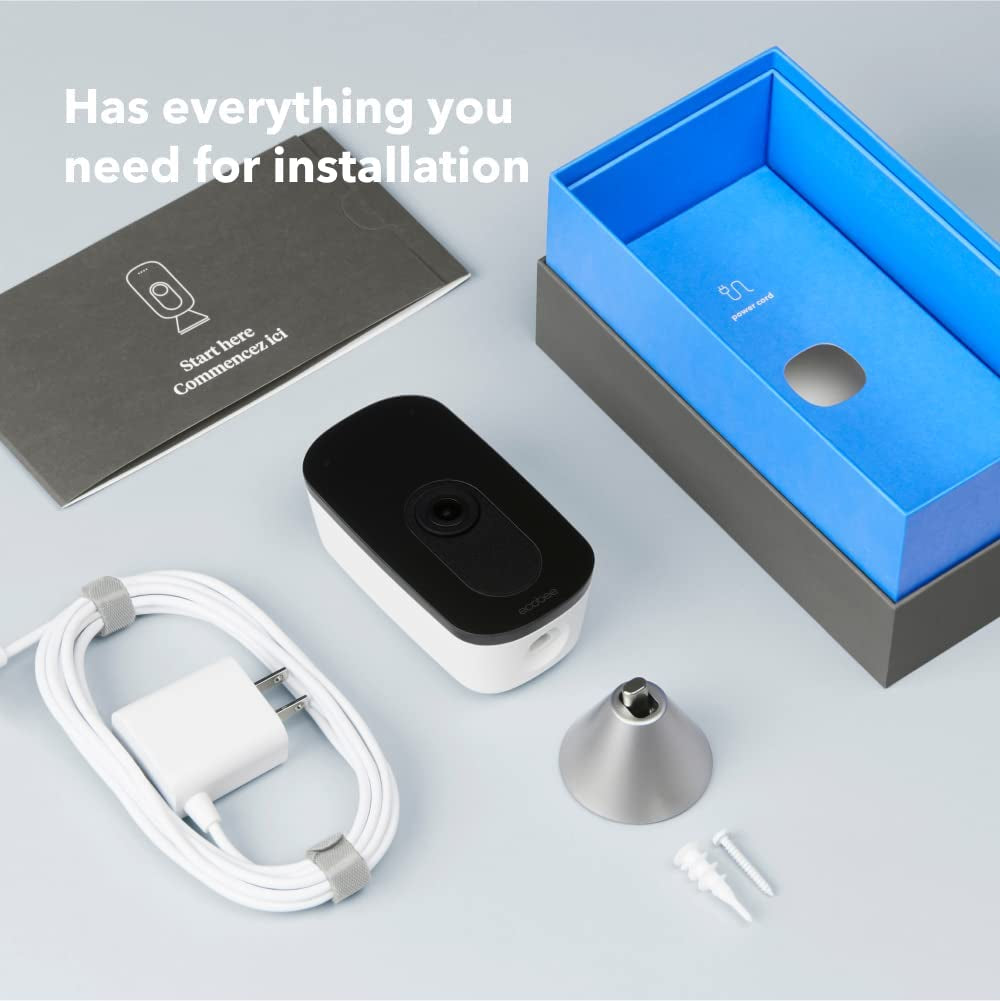 Indoor Wifi Security Camera - Smart Home Security System, 1080P HD, 180 Degree FOV, Night Vision, 2-Way Audio, Apple HomeKit and Alexa Compatible