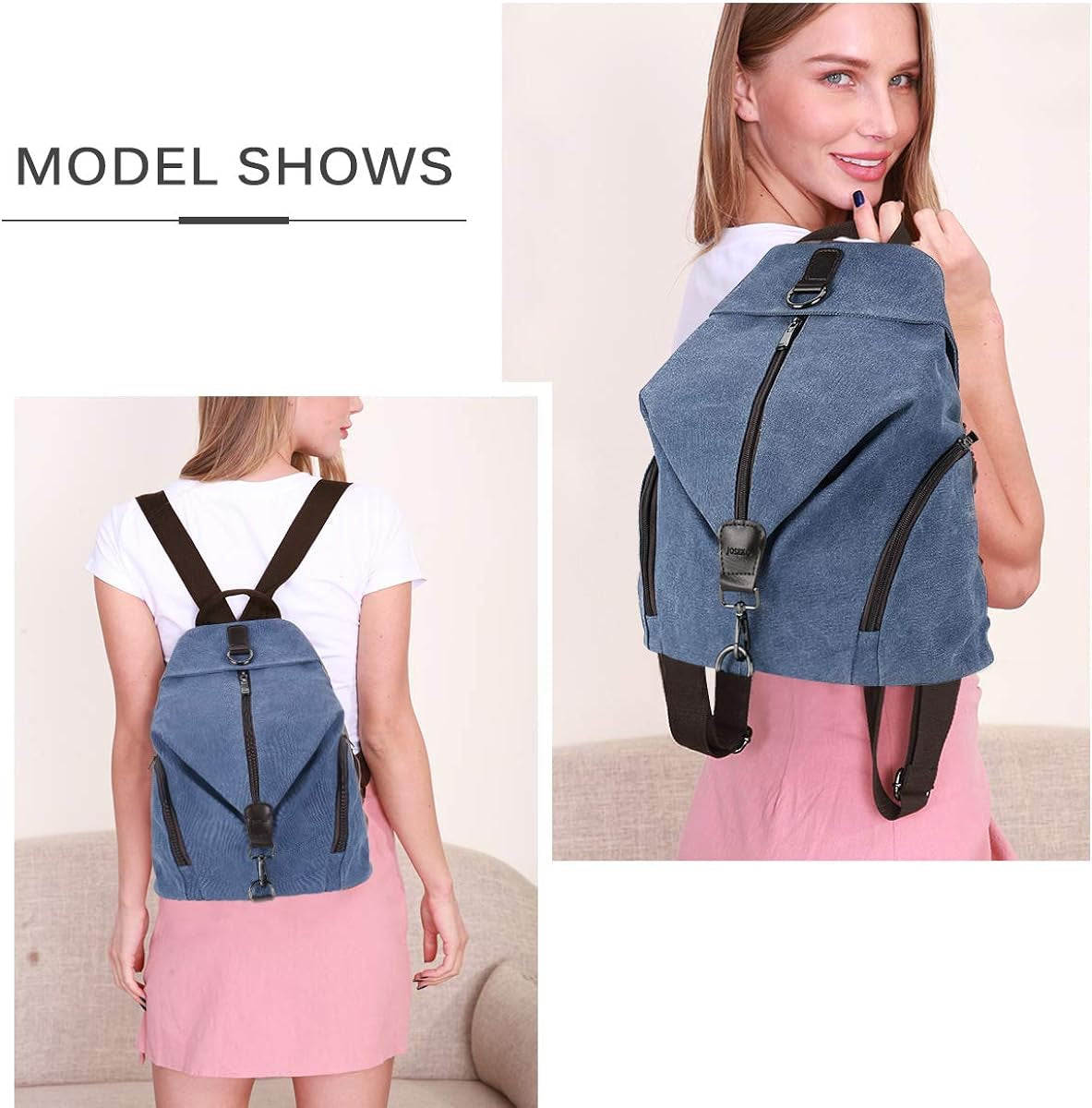 Women's Casual Vintage Canvas Backpack - Large Capacity Travel and School Bag for Ladies