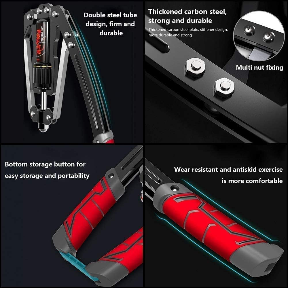 Adjustable Hydraulic Power Chest Expander - Strengthen Arms, Shoulders. Resistance: 22-440lbs. Home Gym Equipment.