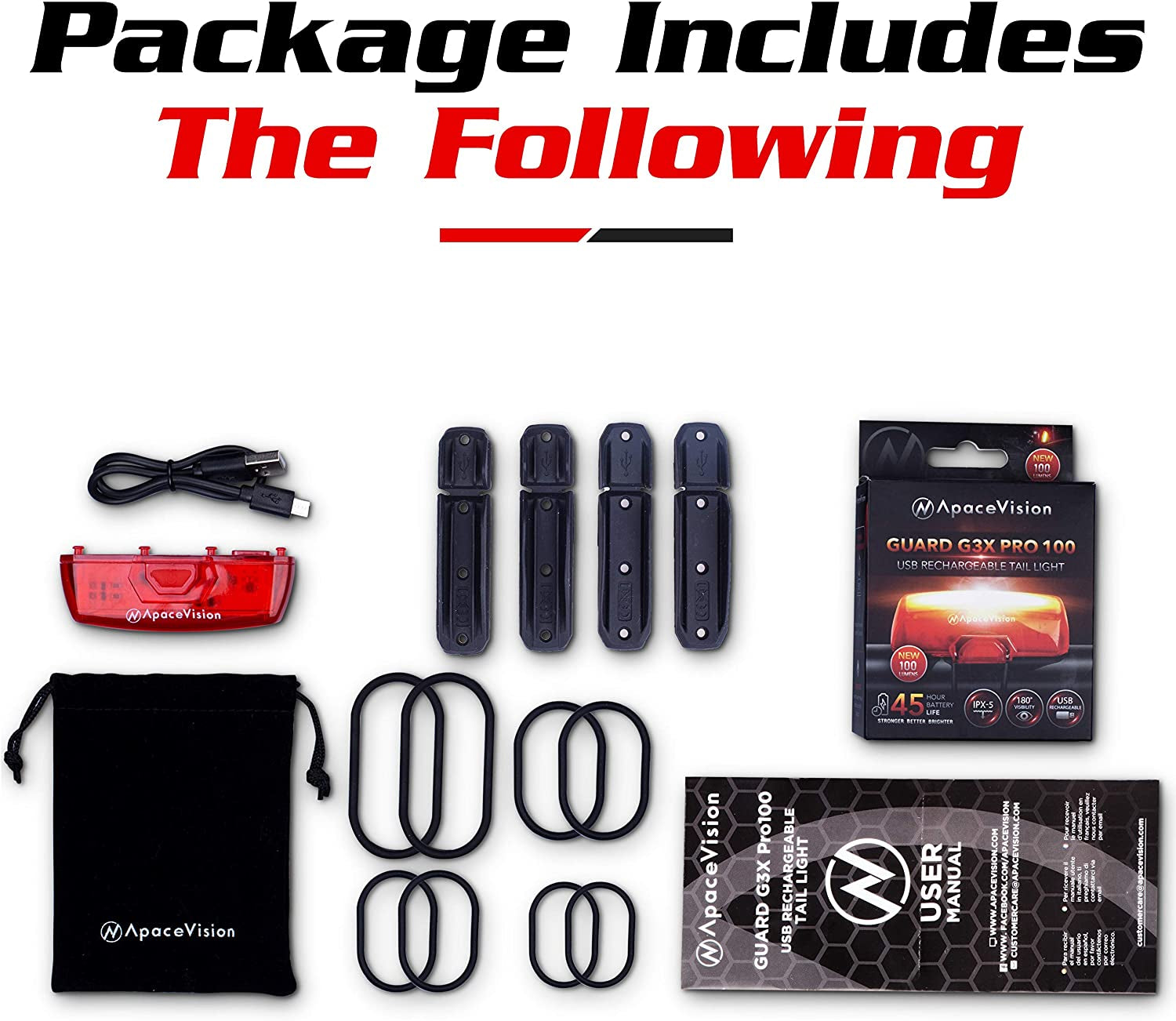 USB Rechargeable Bike Tail Light - High-Intensity 100 Lumens LED Bicycle Rear Light for Enhanced Cycling Safety