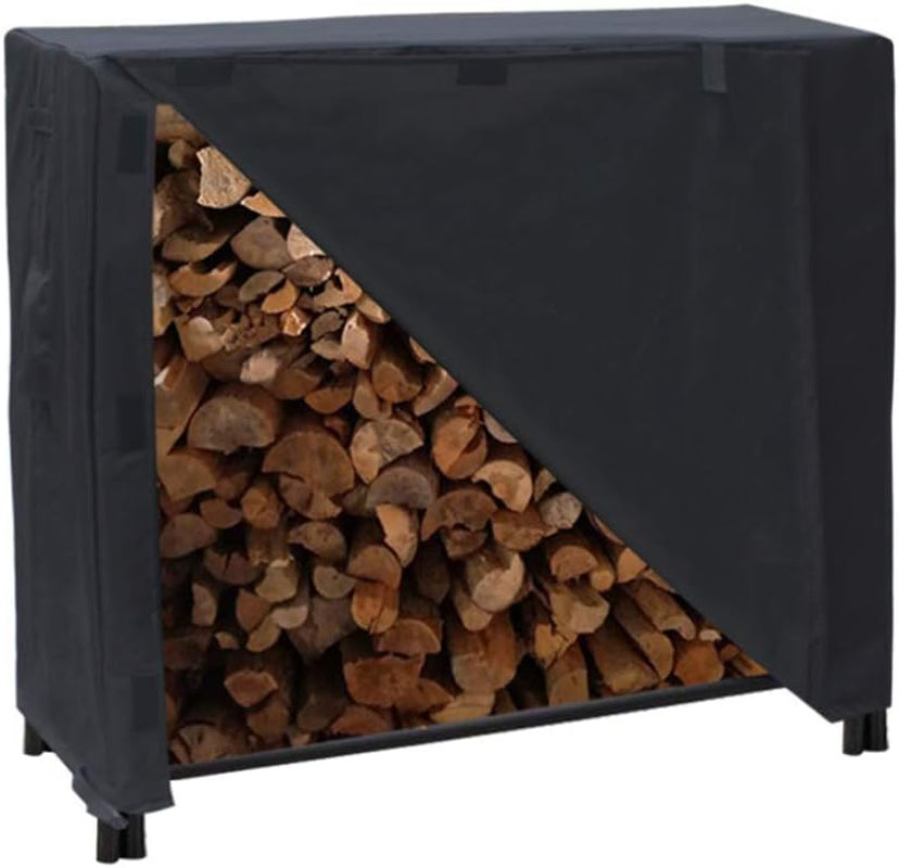 Secure Outdoor Log Rack Cover for 4-Foot Firewood Racks 600D Material with Toggle Cord and Hook and Loop Fastener 