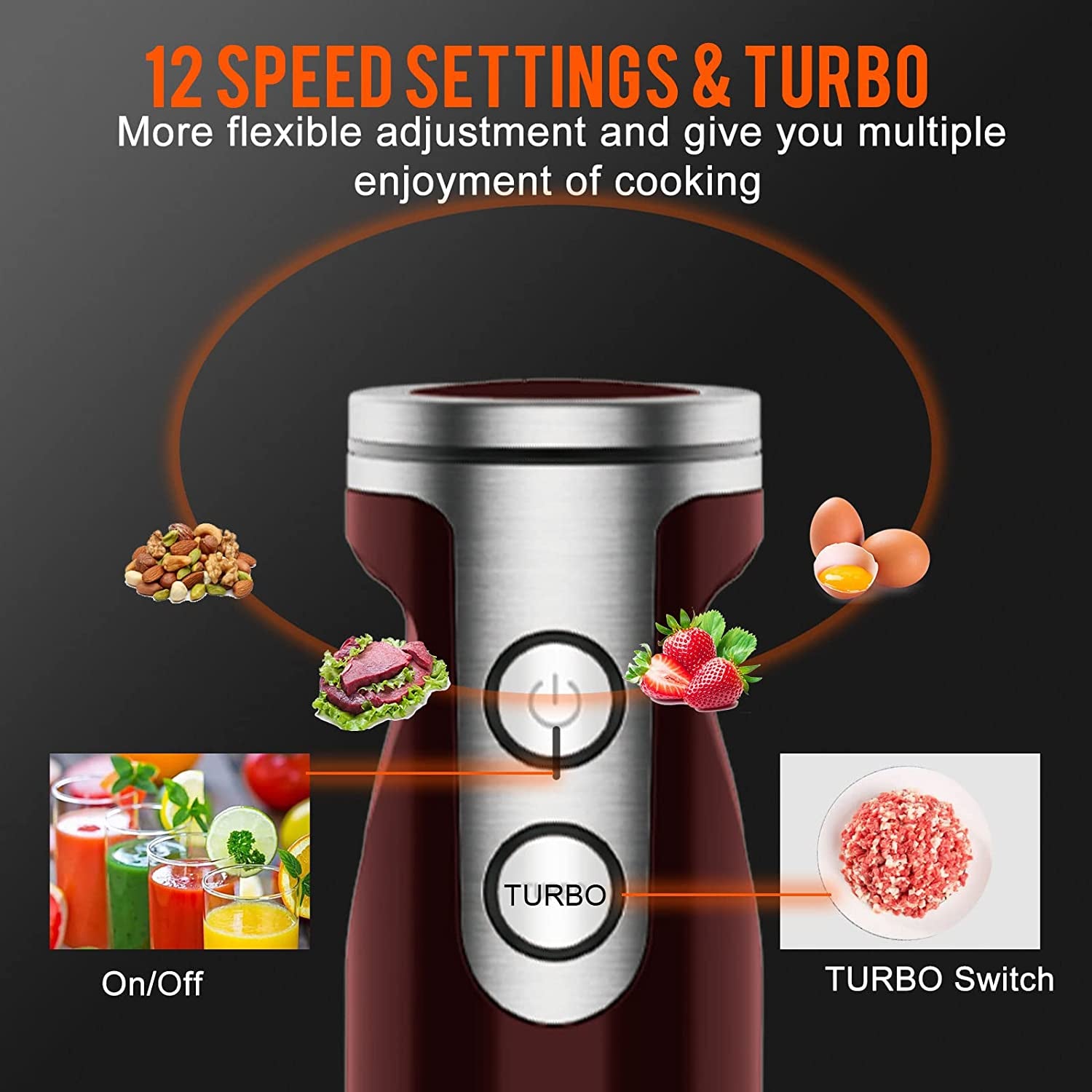 Handheld Blender - Red