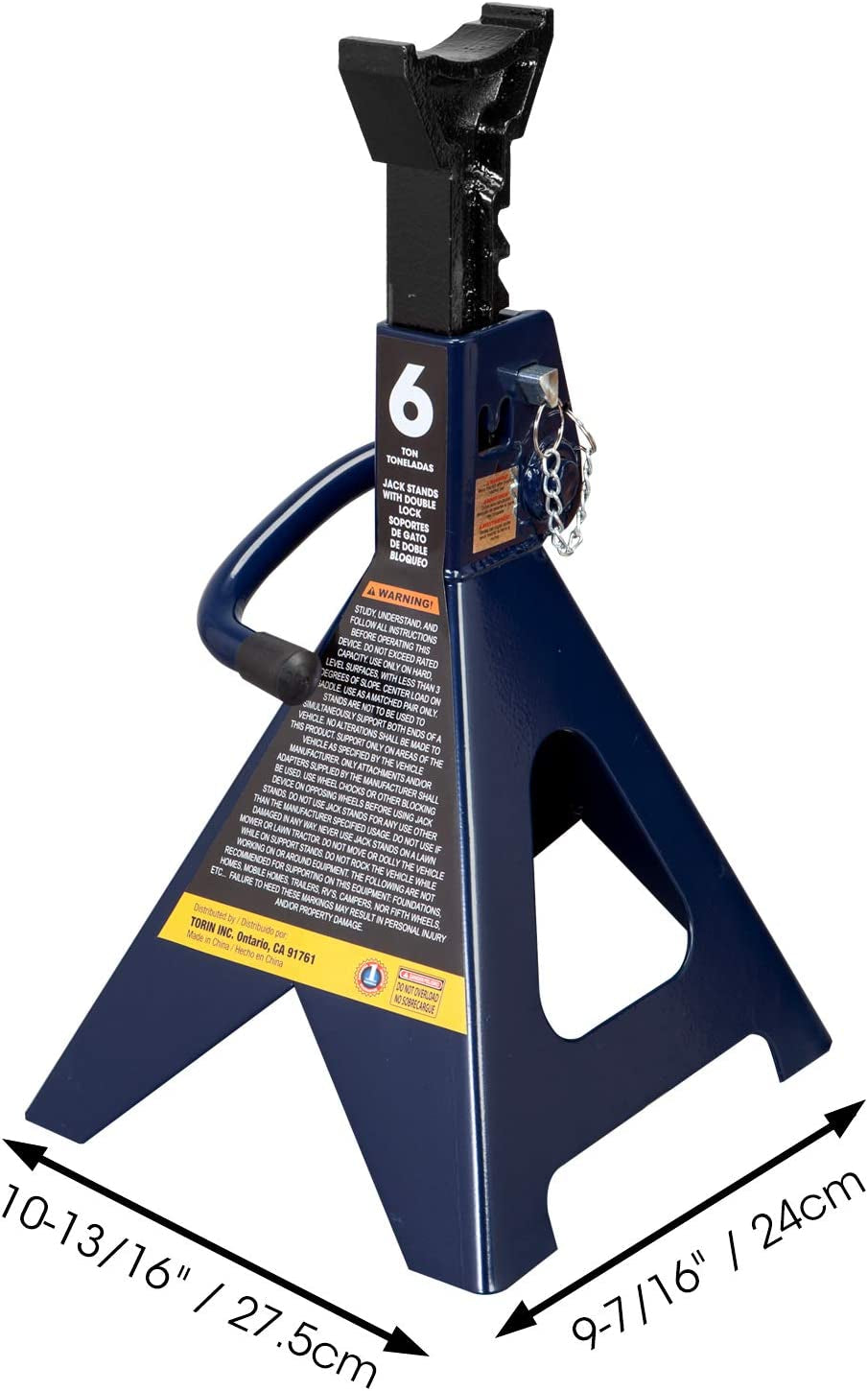 Torin Steel Jack Stands - These are Double Locking Jack Stands with a 6-Ton (12,000 lb) Capacity. They come in a striking Blue color and are sold as a Pair.