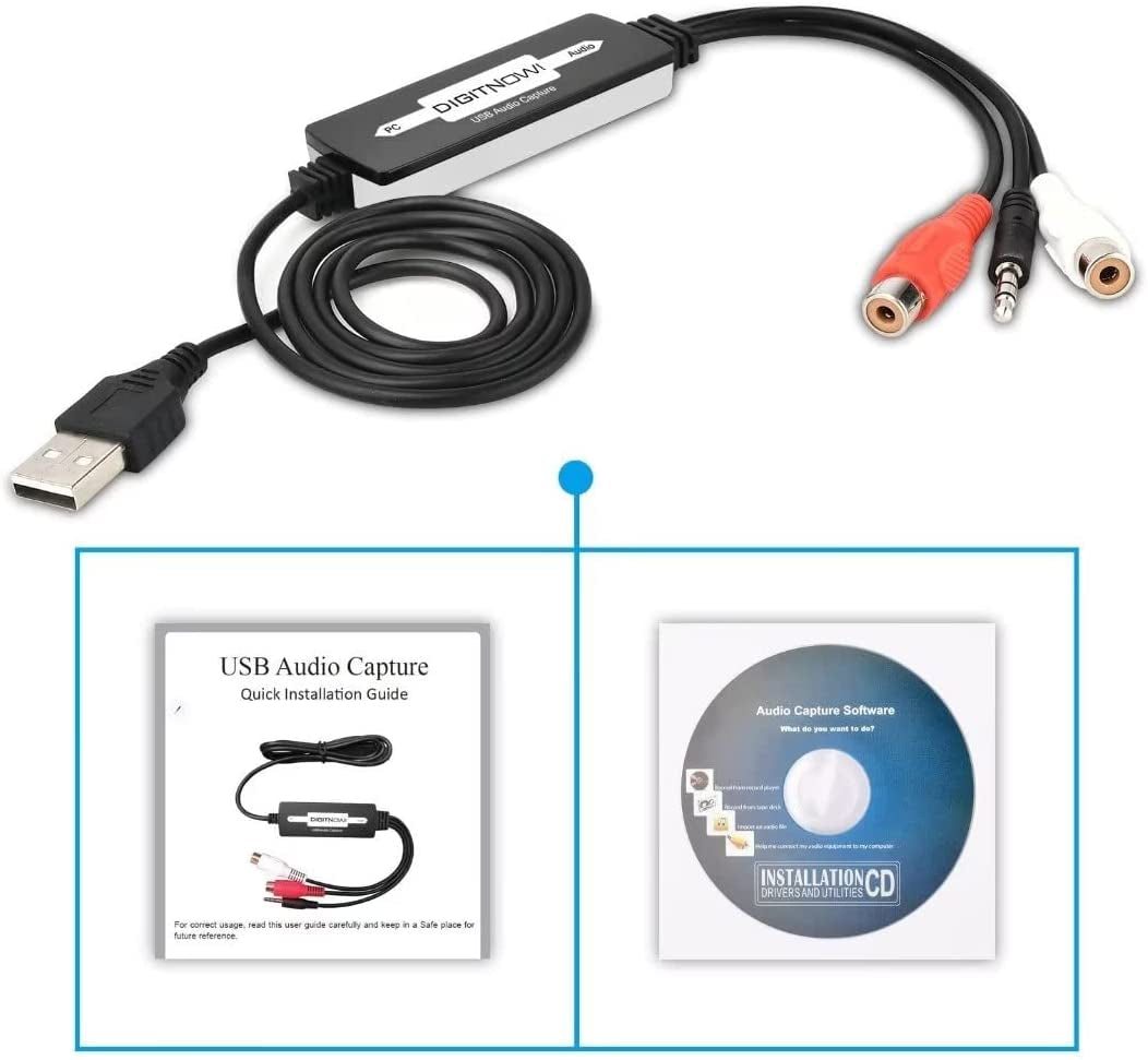 USB Audio Capture Card: Convert Vinyl Cassette Tapes to Digital MP3