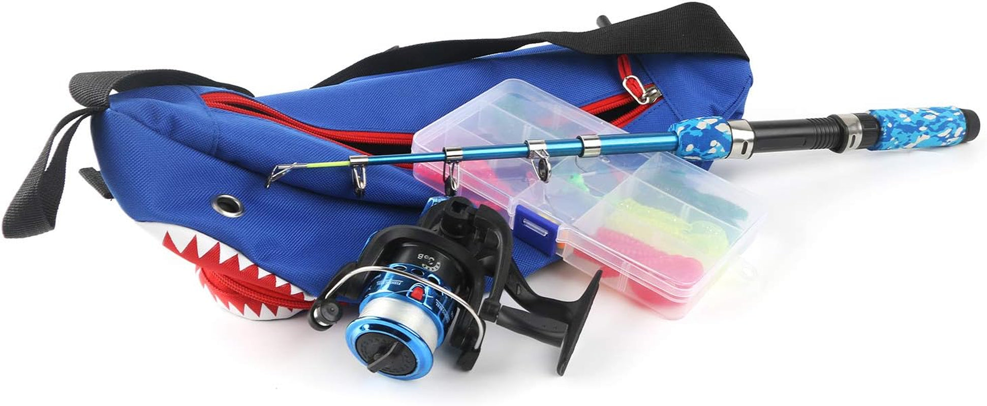 Youth Anglers Fishing Kit: Telescopic Fishing Rod with Reel, Baits, Line, and Tackle Box for Freshwater and Saltwater Fishing