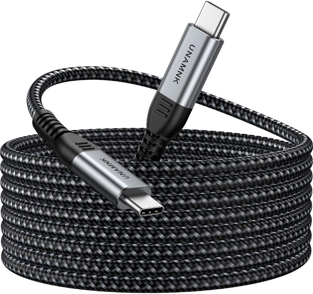 10ft 100W UNAMAK USB Type C Fast Charging Cable - Compatible with iPad Pro, MacBook Pro, Samsung Galaxy S20, Pixel 3