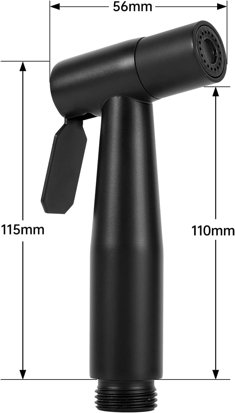 Matte Black Stainless Steel Handheld Bidet Sprayer Set for Toilet - Provides Full Pressure, Leakproof, and Great Water Pressure for Personal Hygiene, Bathing Pets, and More.