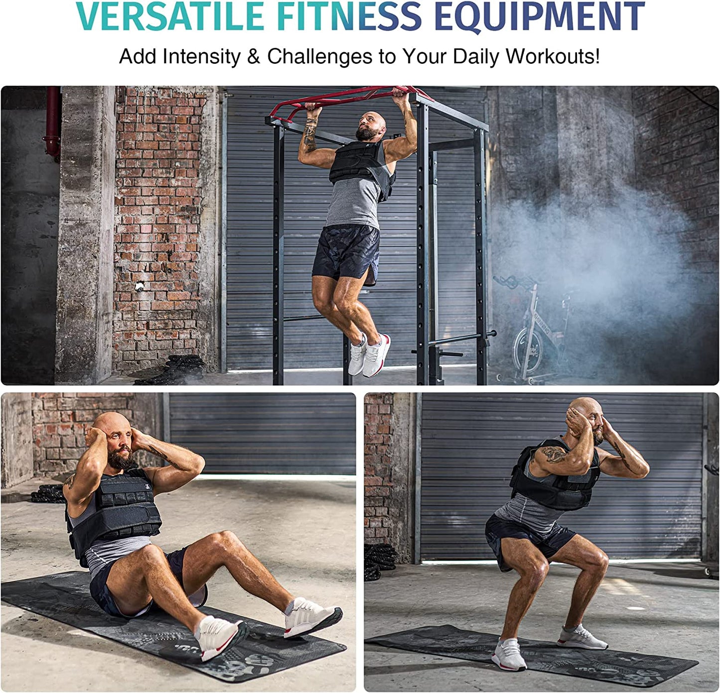 Adjustable Weighted Vest for Strength Training and Fitness - Includes Weights and Weight Bars/Iron Sandbag - Ideal for Home Exercise - Suitable for Men and Women