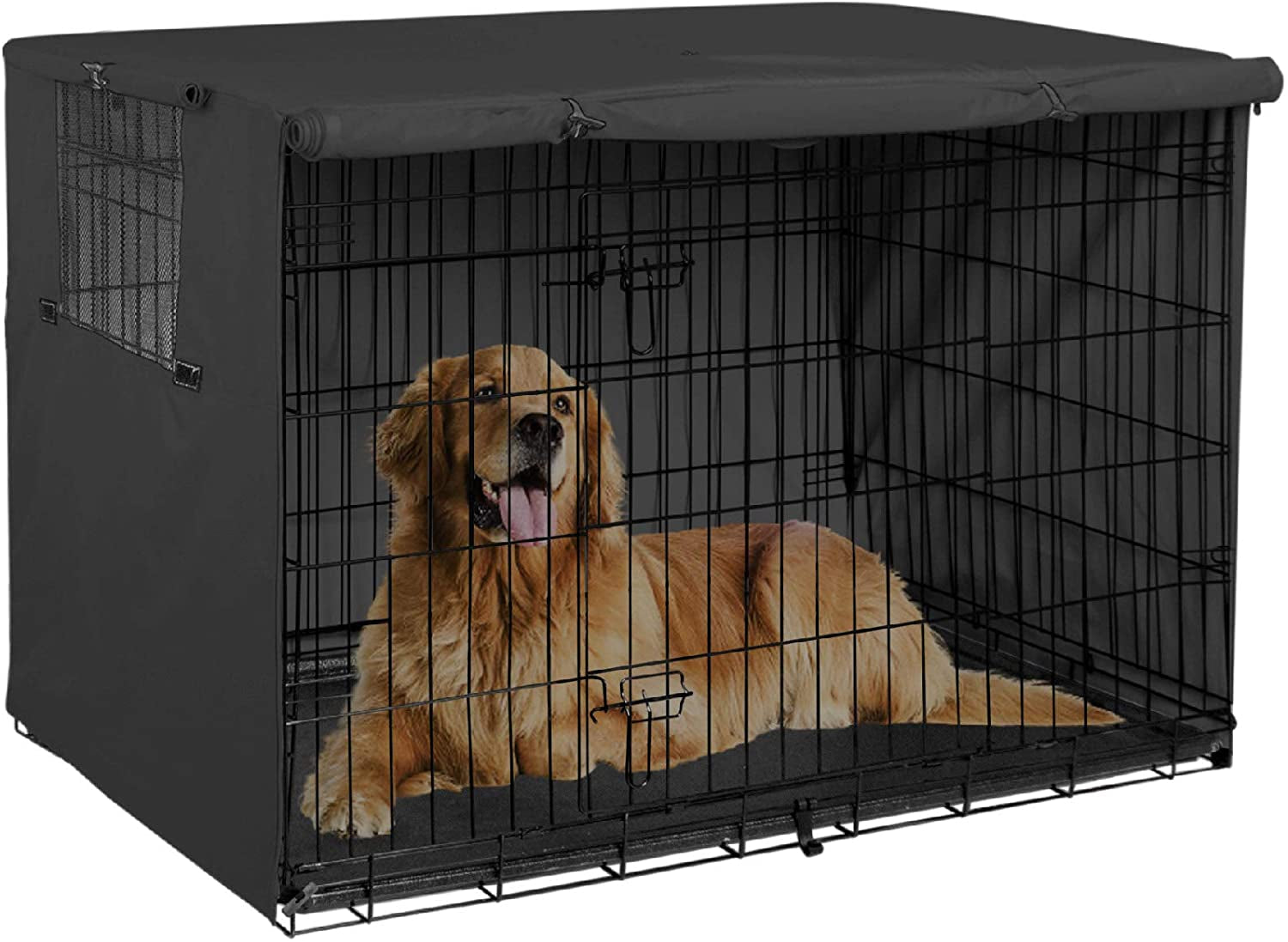 30-inch Dog Crate Cover: Durable Polyester Pet Kennel Cover designed to fit Universal Wire Dog Crates. Available in Black.