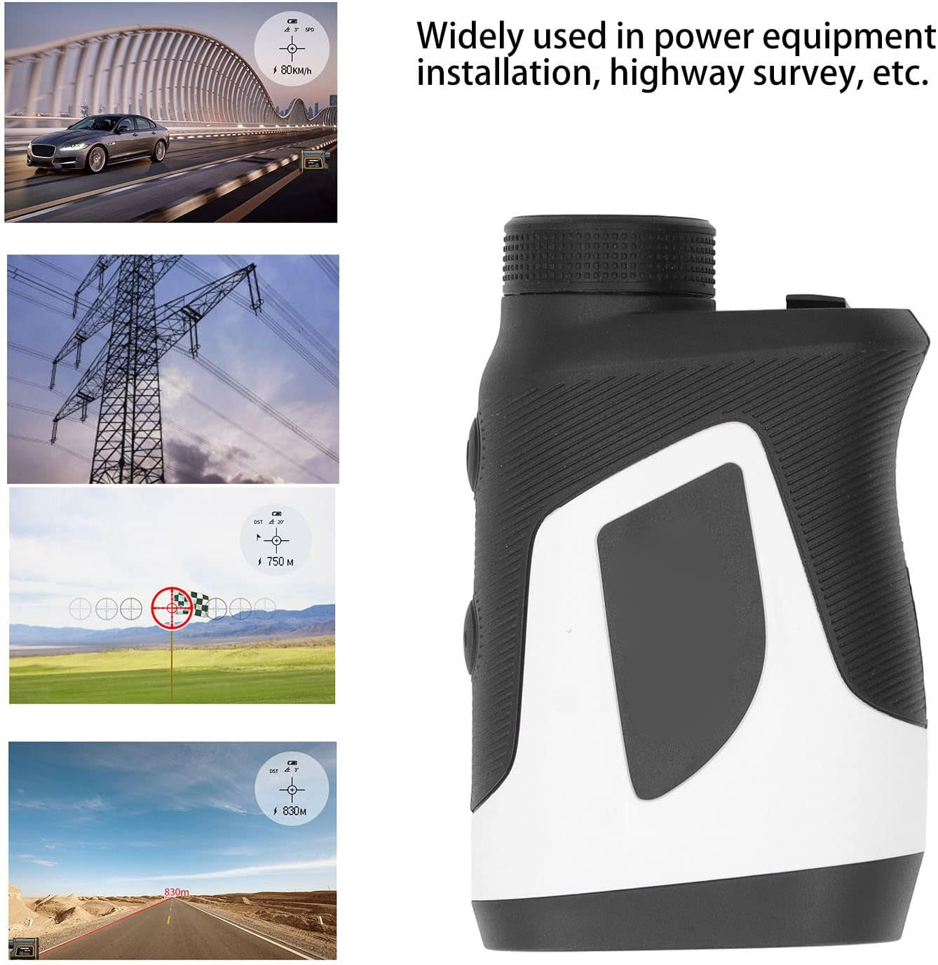Clear View Laser Rangefinder, Built in Battery 3-500m High Accuracy Laser Range Finder for Outdoor