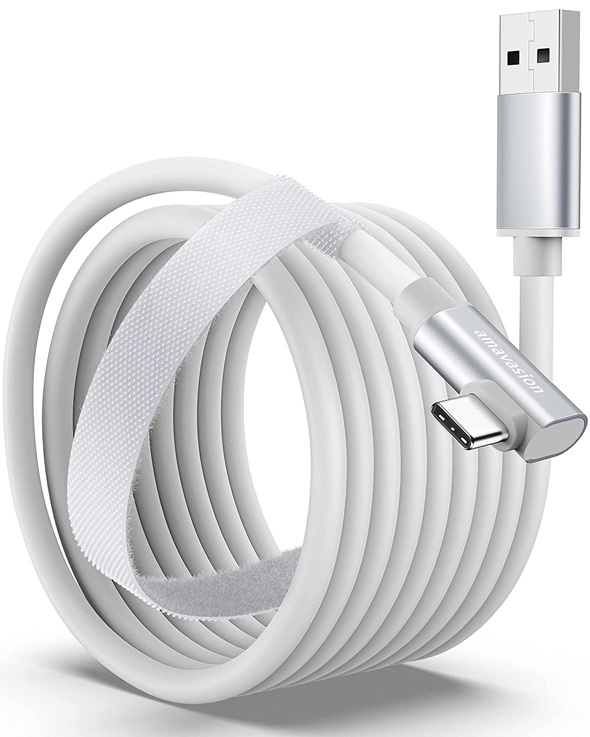 16FT Link Cable - Compatible with Meta Quest 2/Pro/Pioc4 Accessories, PC/Steam VR, and Gaming PC. Enables High-Speed Data Transfer, Lighter-Thinner Design, USB 3.0 to USB-C Cable for VR Headsets and Gaming PCs White