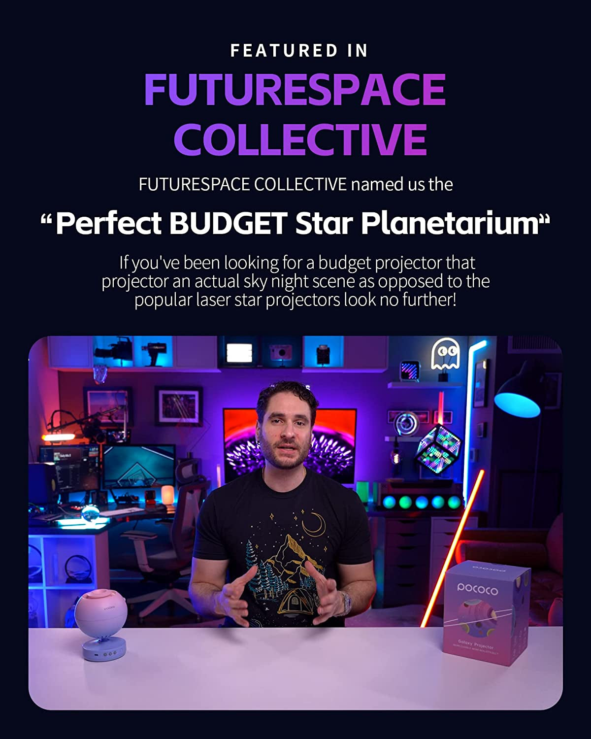 Ultra Clear Home Planetarium Star Projector - Create a Galaxy in Your Bedroom. Perfect Gift Idea for Her, Girlfriend, Women, Wife on Birthdays, Anniversaries, or Valentine's Day. Provides Stress Relief and Adds a Relaxing Night Light for Room Decor.