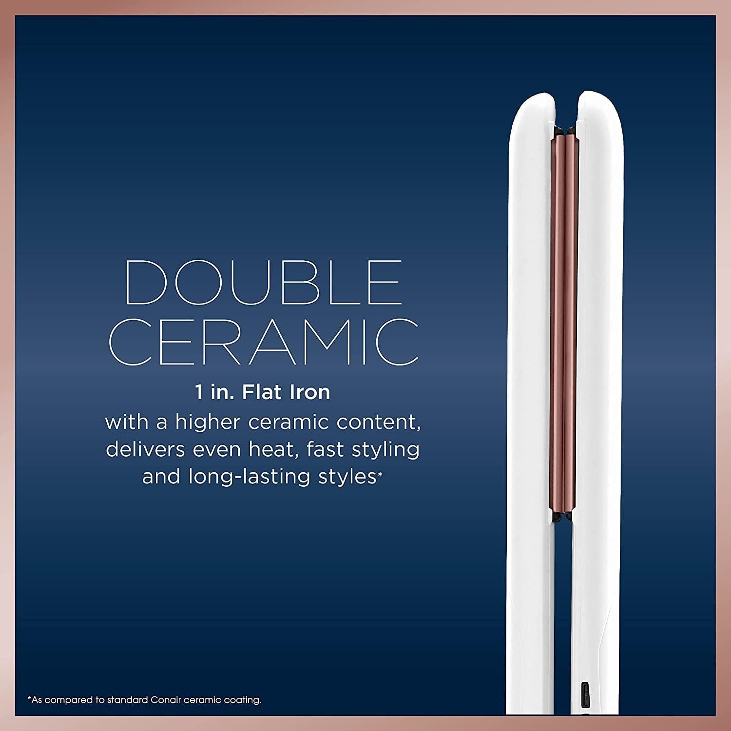 1" Double Ceramic Straightener in White