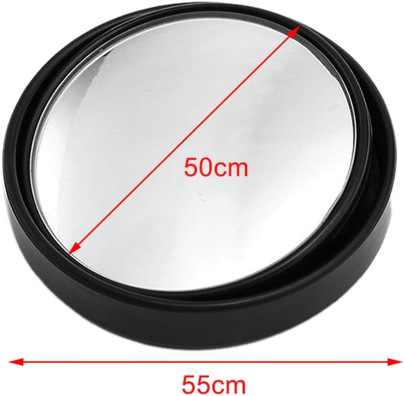 2-Pack 360° Rotatable Round HD Glass Blind Spot Mirrors for Universal Cars (Black)