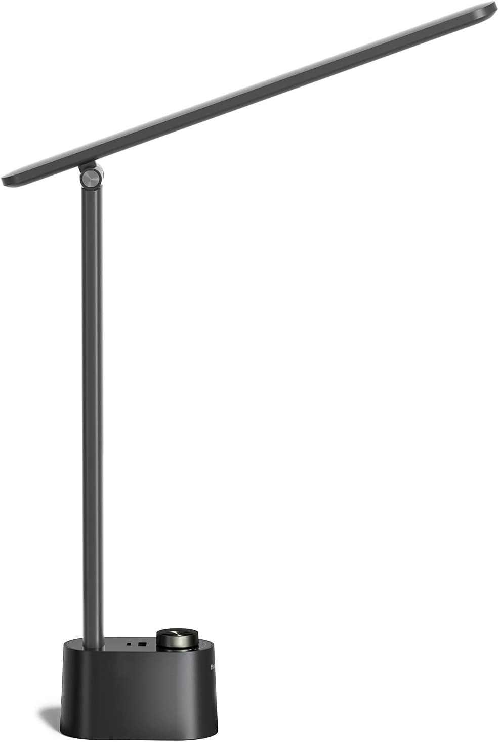 Dimmable LED Desk Lamp with USB A+C Dual Charging Port and Eye-Caring Foldable Design - 3 Color Modes for Home Office Bedroom Reading Study Work (Black)