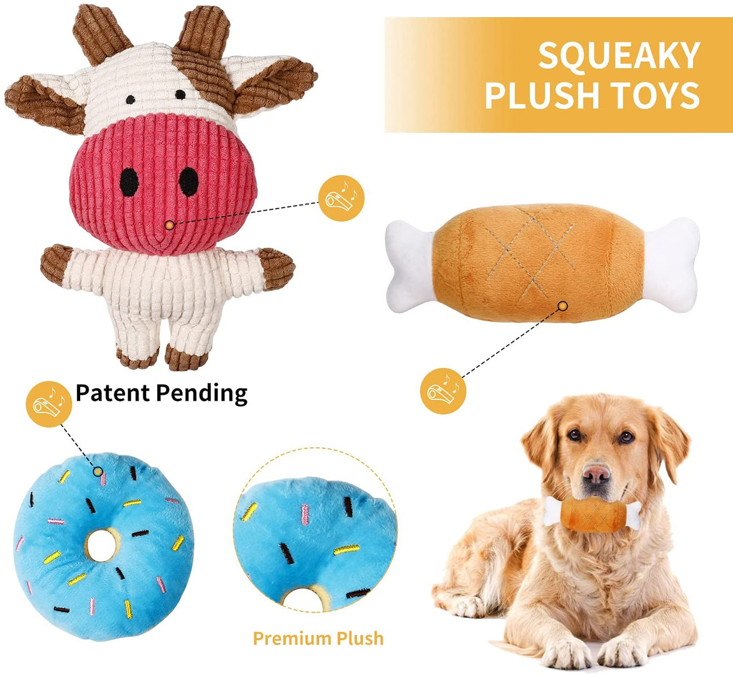 7-Pack Puppy Toys for Small Dogs - Includes Cute Calf Squeaky Dog Toys - Durable Puppy Teething Toys - Rope Puppy Chew Toys - Non-Toxic and Safe for Playful Puppies.