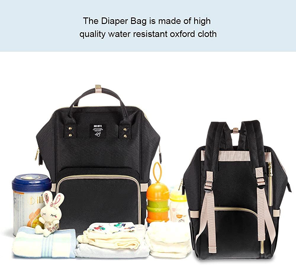 Waterproof Travel Backpack Diaper Bag with Insulated Pockets for Baby Care