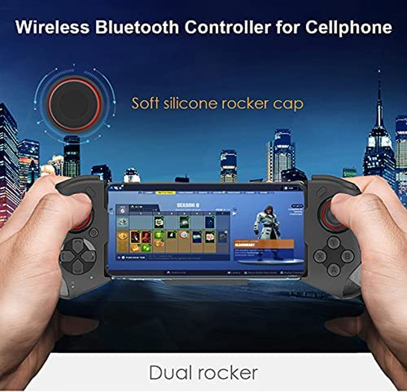 Wireless Mobile Gaming Controller for iPhone, Android, PC - Gamepad Joystick for iPhone 14/13/12/X, iPad, MacBook, Samsung Galaxy S22/S21/S20, TCL, Tablet, PC - Extended 18+ Hour Battery Life - For COD Mobile, Apex Legends - Direct Play - Black