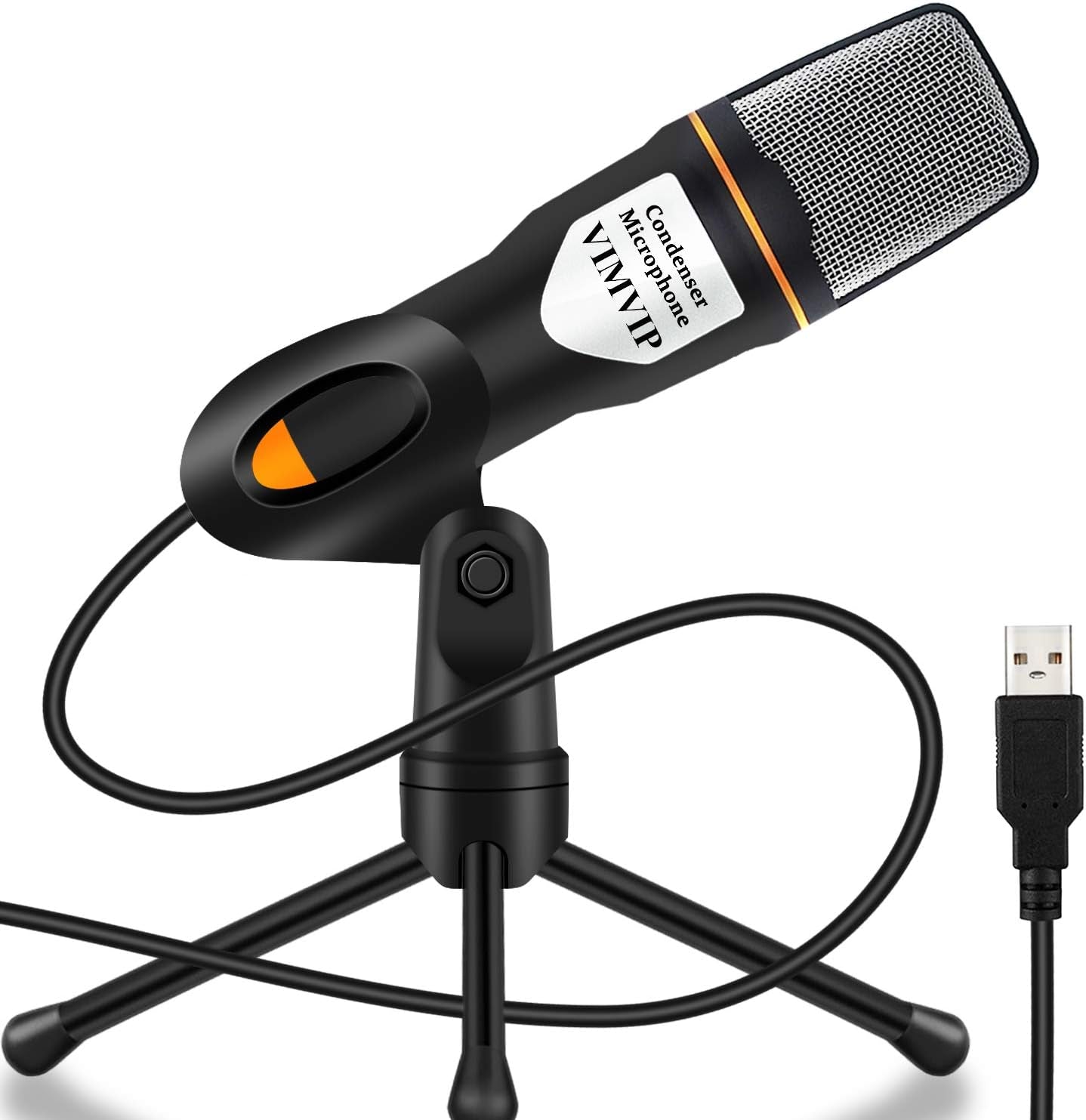 USB Computer Microphone with Stand for Recording, Gaming, Chatting, and Skype on iMac, PC, Laptop, and Desktop Windows Computers