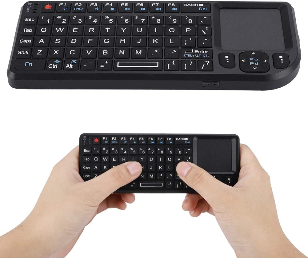 2.4GHz Wireless Touchpad Keyboard - Super Thin and Lightweight Design - Rechargeable and Ultra Mini - Backlit Keyboard with Plug and Play Functionality - Suitable for HTPC, PS3, PS4, and more.