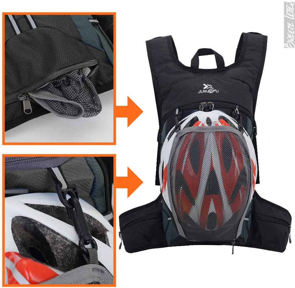 Ultralight Hydration Pack Backpack with 2L BPA Free Water Bag - Includes Self-Storage Bag, Helmet Net, and Adjustable Waist & Shoulder Strap - Ideal for Running, Hiking, Cycling, and Cross Country