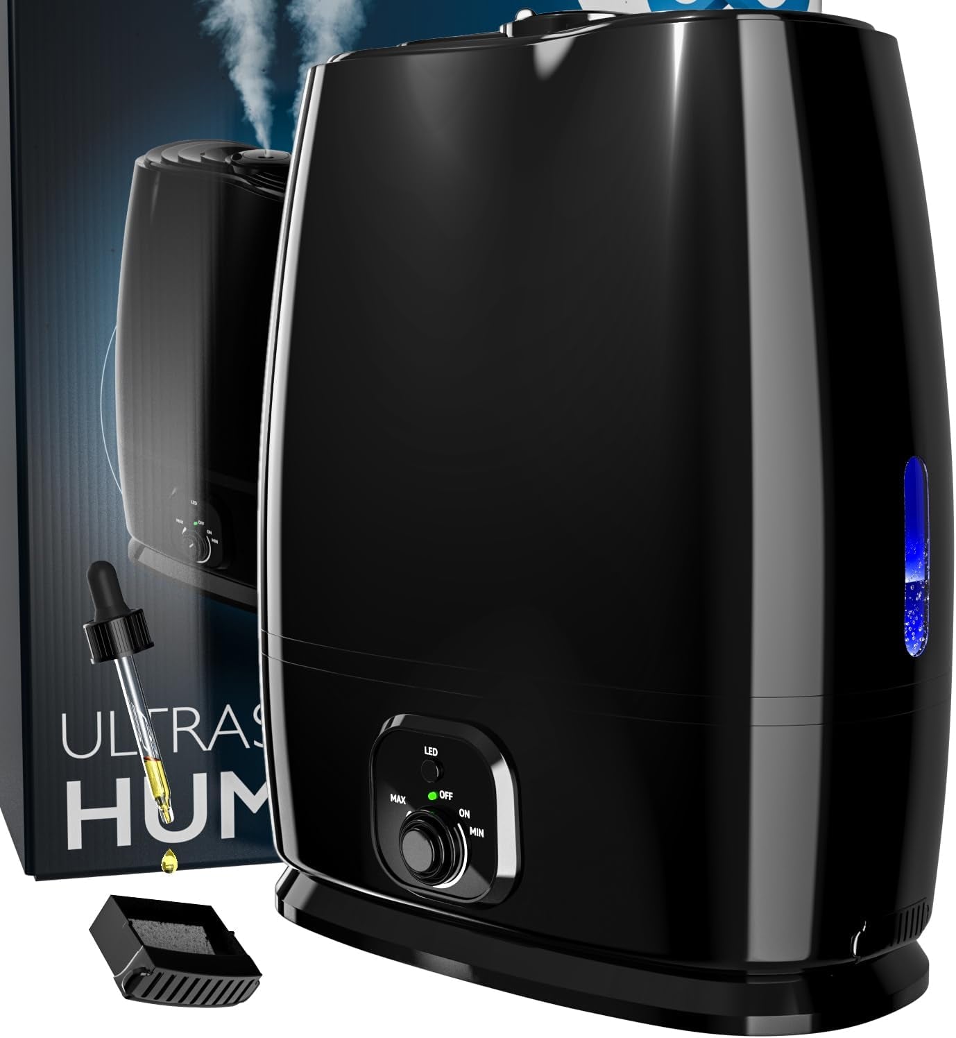 6L Ultrasonic Cool Mist Humidifiers - Quiet and Filterless for Large Bedrooms - Includes Essential Oils Tray - Ideal for Baby, Kids, and Nursery - Operates up to 50 Hours