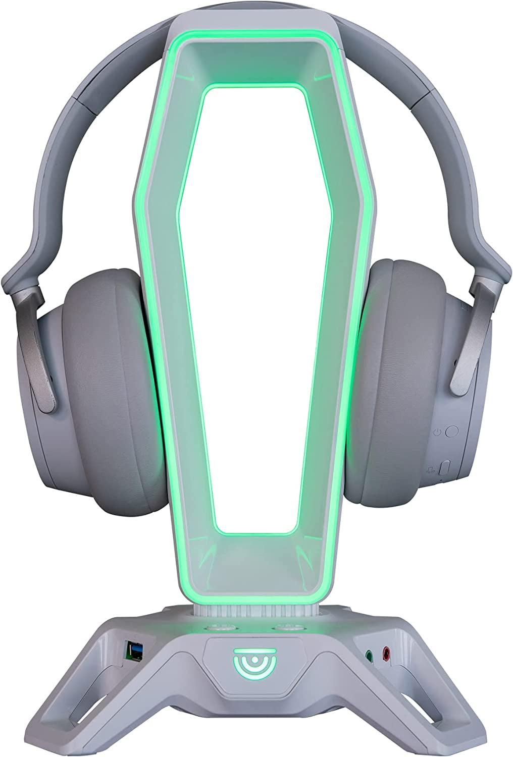 USB RGB Headphone Stand: Ultimate Gaming Accessories with 3 USB 3.0 Ports and RGB Lights White