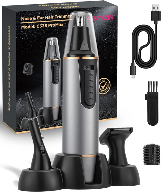 Professional Nose Hair Trimmer for Men and Women - Painless Rechargeable Design - Suitable for Eyebrow and Facial Hair Trimming - Equipped with a Powerful Motor - IPX7 Waterproof Rating