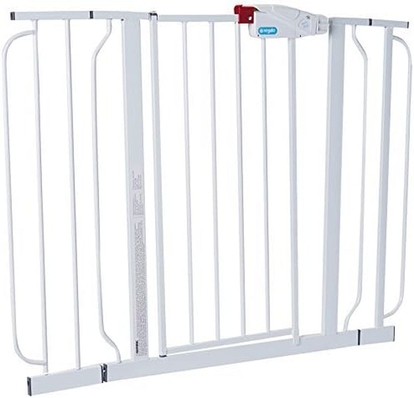 Extra Wide Baby Gate, With 4-Inch and 4-Inch Extension Kits, 4 Pack of Pressure Mounts Kit and 4 Pack of Wall Mount Kit