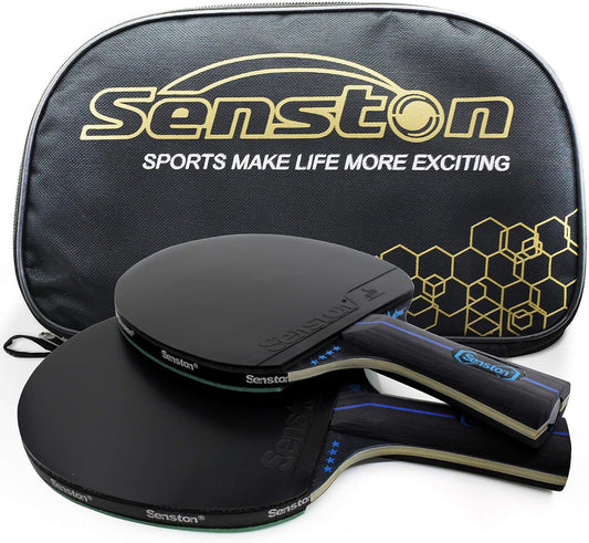 Table Tennis Paddle Set - 2 Professional Ping Pong Paddles with Carry Case - Ideal for Indoor and Outdoor Play