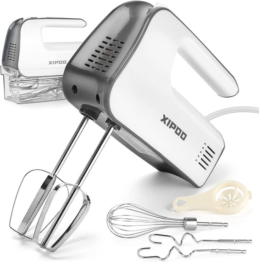 Electric Hand Mixer: 400W Ultra Power Hand Mixer with 5 Speeds, Includes 5 Stainless Steel Accessories and 1 Egg White Separator, Self-Control Speed, and Eject Button for Easy Whipping, Complete with Storage Case - Perfect for Home Kitchen Use