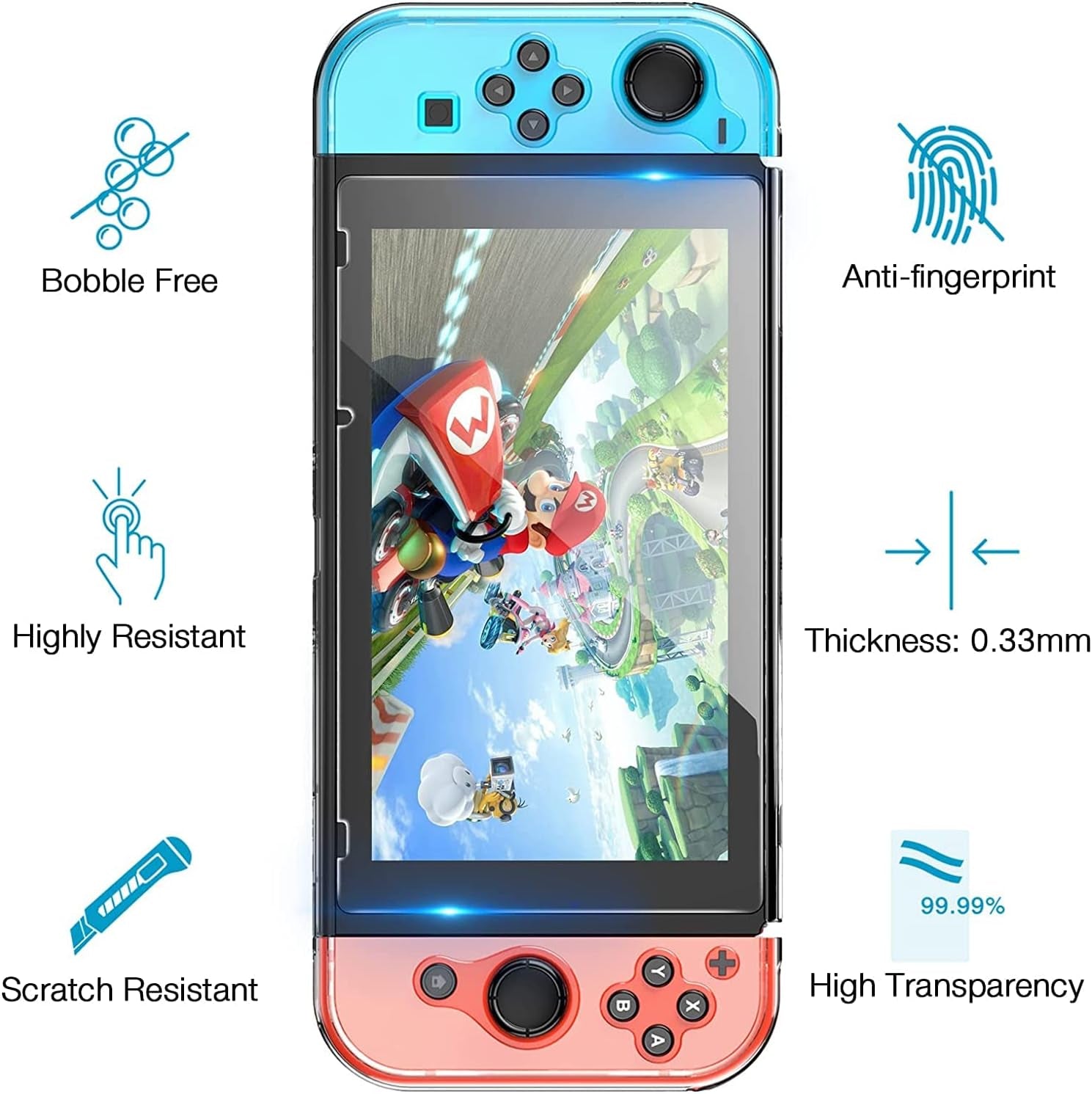 Comprehensive Nintendo Switch Carrying Case and Accessory Bundle - 12-in-1 Set with Protective Case, Screen Protector, PlayStand, Joycon Grip, and More (Black)