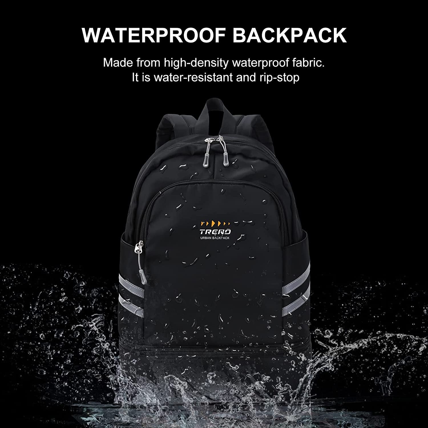 Gym Backpack with Shoe Compartment and Wet Pocket, Foldable Travel Backpack Ideal for Swimming and Yoga, Waterproof