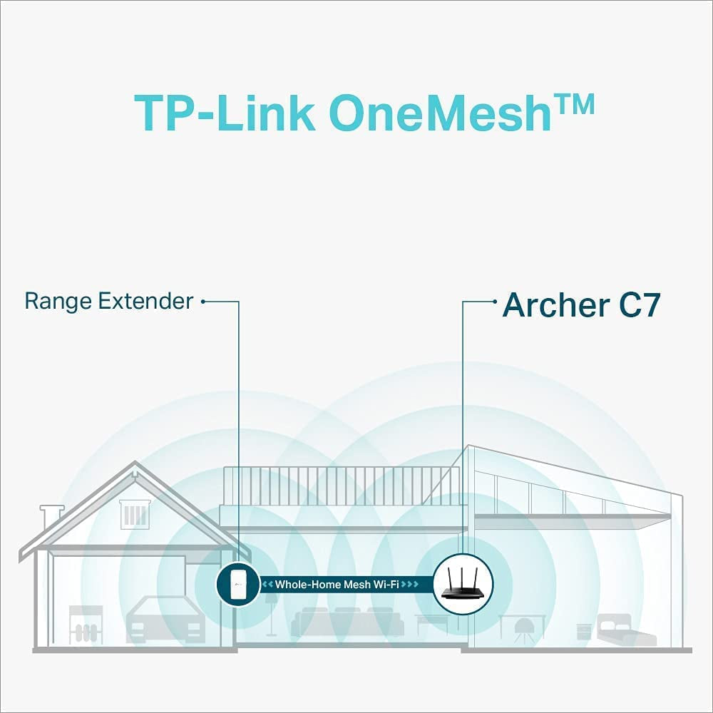 Black Archer C7 AC1750 Dual Band Gigabit Wireless AC Router - 2.4GHz (450Mbps) + 5GHz (1300Mbps) - 1 USB 2.0 Port - IPv6 - Guest Network - WPS