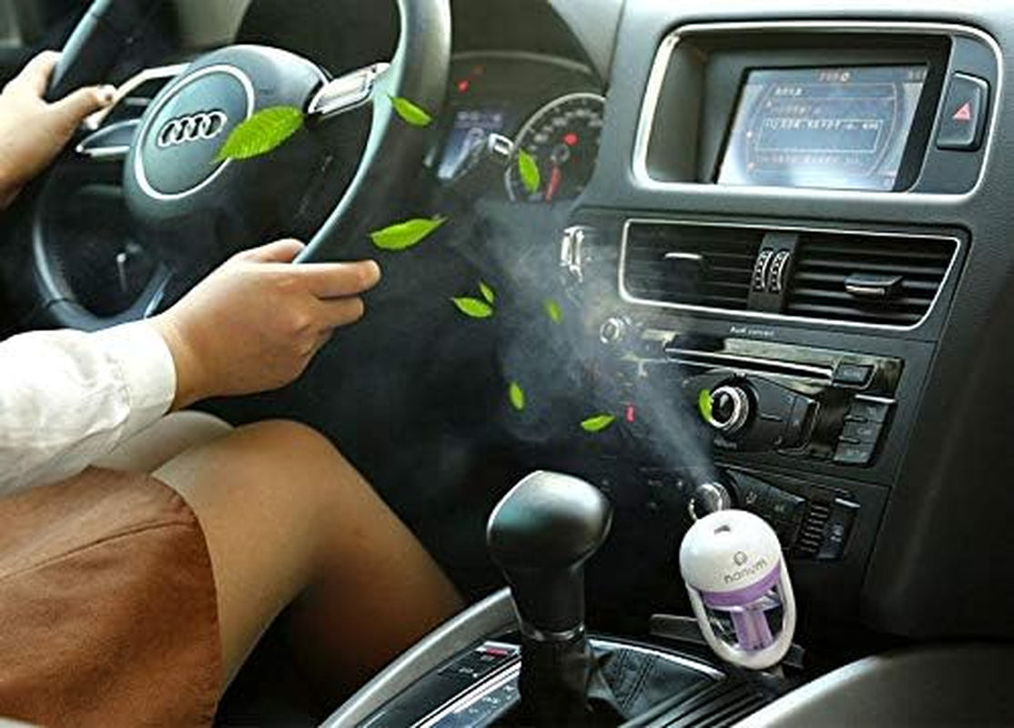 Portable Car Humidifier - Aromatherapy Diffuser for Car Interior Decor - Non-Spillable 50ml  - Blue