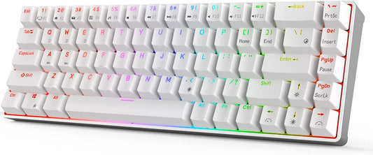 Wireless/Bluetooth/Wired RK68 Pro Mechanical Keyboard - Gateron Brown Switch Gaming Keyboard with CNC Case, RGB Hot Swappable, and Software for Win/Mac.