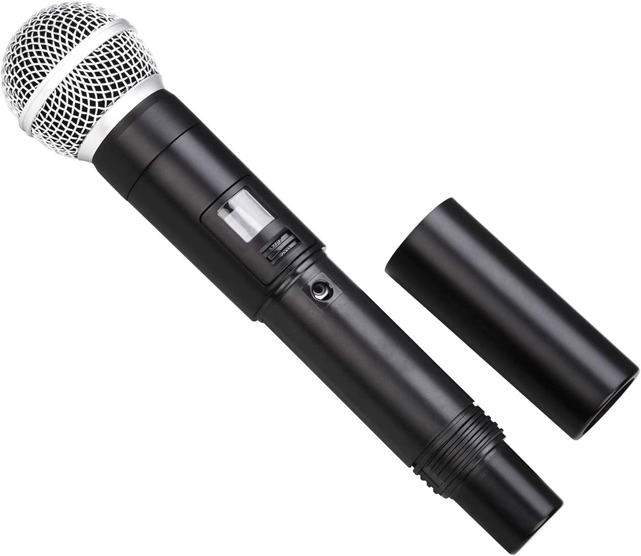 Wireless Microphone System with Dynamic Handheld Microphones - Offers an Operating Range of 150-260 Feet and up to 16 Hours of Continuous Use. Ideal for Karaoke, Parties, DJing, Church Services, Weddings, and Indoor/Outdoor Activities.