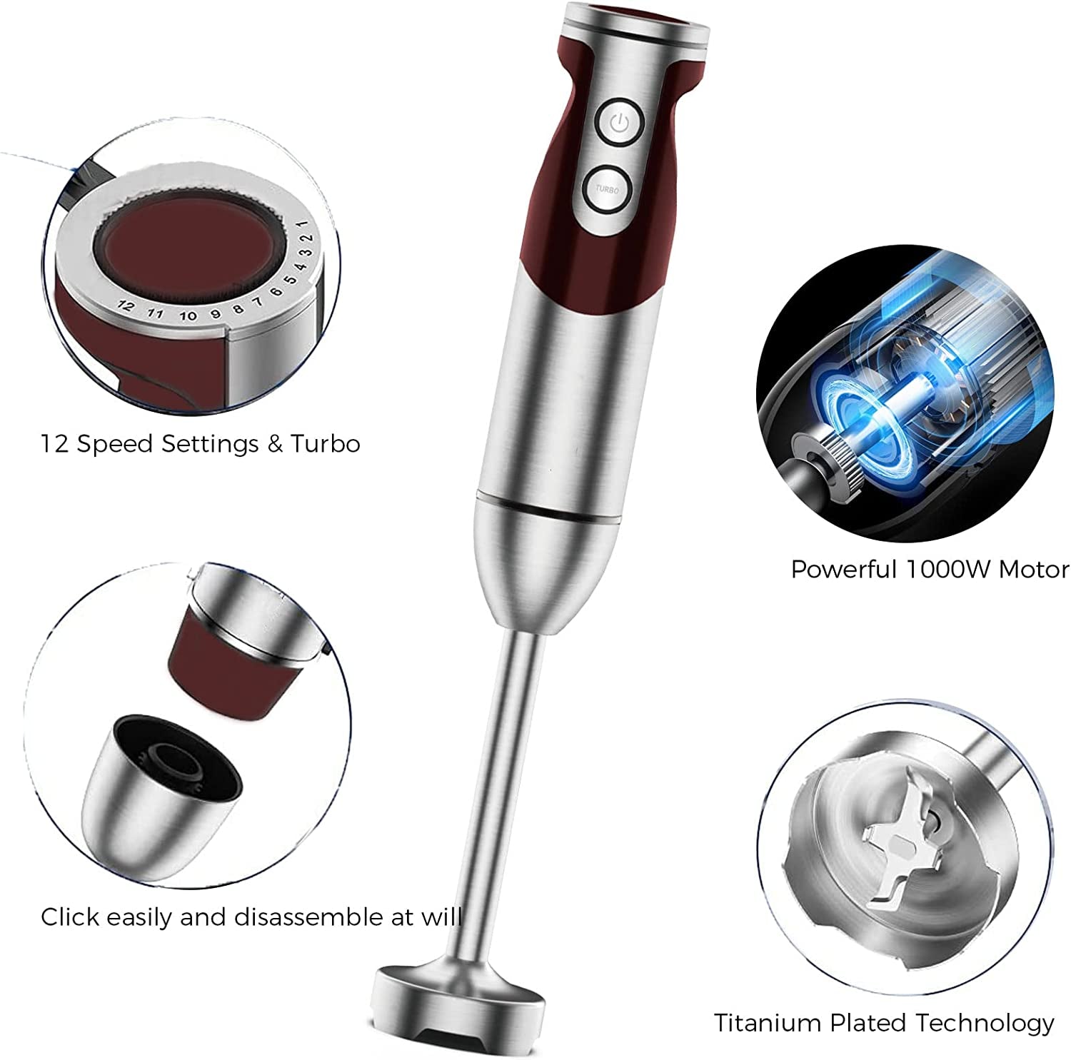 Handheld Blender - Red