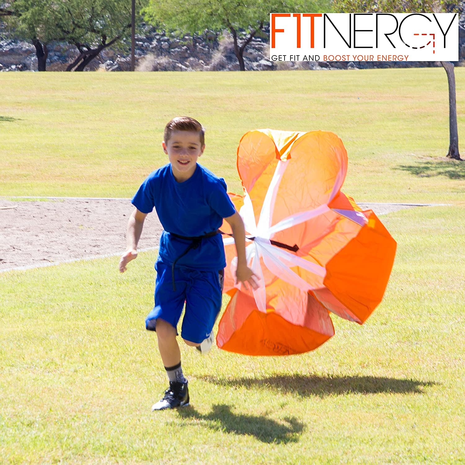 Running Resistance Parachute - 56" Durable Orange Speed Sprint Training Chute with Free Carrying Bag - Enhance Acceleration and Agility for Soccer, Football, and Speed Training - Includes Agility Ladder and Speed Rope