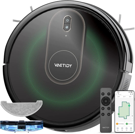 Nimble T8 Robot Vacuum and Mop Combo: GyroNav Navigation, 3000Pa Strong Suction, Siri/APP/Alexa/WiFi Control, Self-Charging, Suitable for Hard Floors, Carpets, and Pet Hair Cleaning